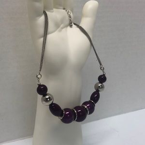 Adjustable purple chunky beads necklace